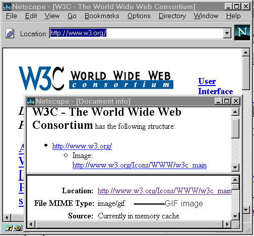 GIF version of W3C logo displayed by Netscape 3
