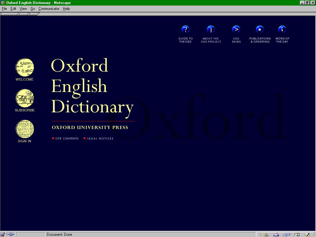 OED online - index page