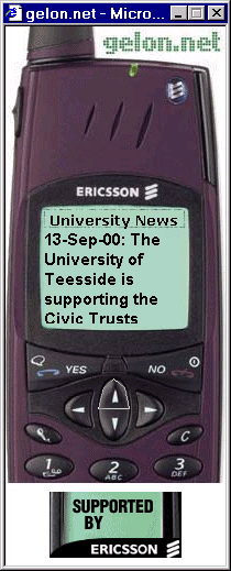 Figure 1b: The University of Teeside's WAP Site (News Page)