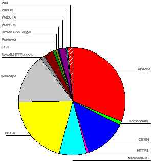 Figure 3a: Chart of Web Server Software Usage in 1997