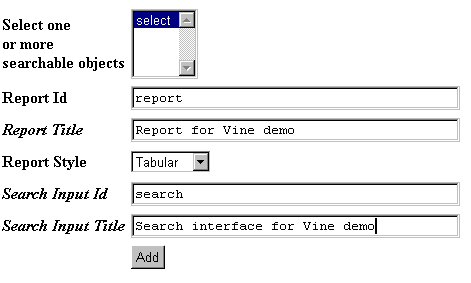 Figure 6: Adding a Search Interface