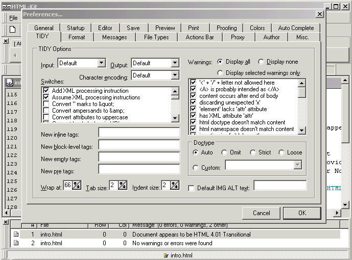 Figure 1: The HTML-Kit Authoring Tool