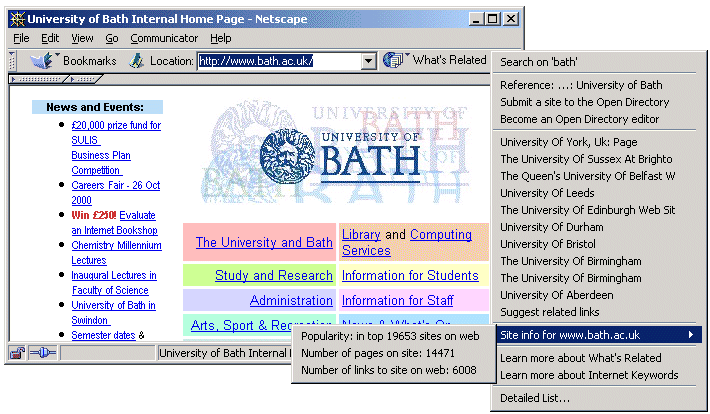 Figure 2: Netscape's What's Related Service
