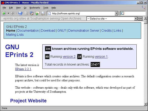 Figure 1 screenshot (56KB): software.eprints.org