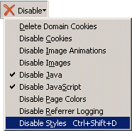 screenshot (8KB) : Figure 14: Web Developer Toolbar - Disable menu