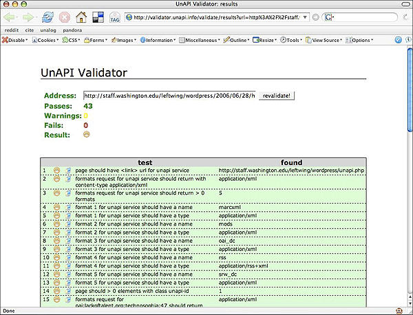 screenshot (97KB) : Figure 5: Web-based unAPI Validator