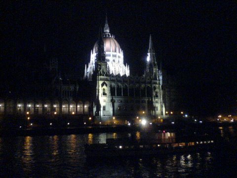 photo (37KB) : The view from the conference dinner cruise ship, Budapest, Hungary.