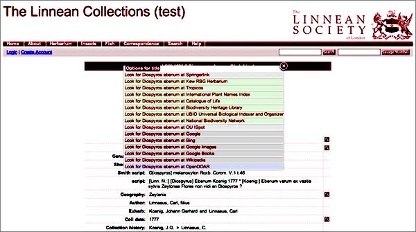 screenshot (47KB) : Figure 4 : ULCC Developer Challenge Entry at OR10. EPrints Abstract page with added links generated dynamically by mapping embedded RDFa metadata to an external list of selected services.