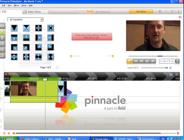 screenshot (36KB) : Figure 1 : Screenshot of Video Spin editing software