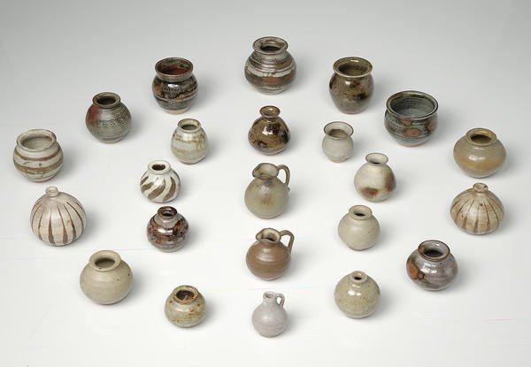 Figure 5: Katharine Pleydell-Bouverie, Small vase, used as a sample for an ash glaze, stoneware, box ash glaze, 1930s.  Craft Study Centre 