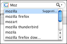 screenshot (4KB) : Figure 1 : OpenSearch Suggestions in Firefox