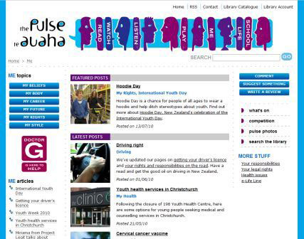 screenshot (47KB) : Figure 3 : Christchurch City Libraries teen blog – the pulse / te auaha