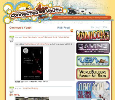 screenshot (39KB) : Figure 4 : Austin Public Library teen blog – Connected Youth