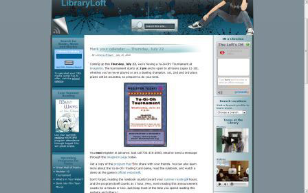screenshot (27KB) : Figure 5 : PLCMC teen blog - LibraryLoft