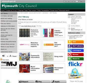screenbshot (36KB) : Figure 6 : Plymouth Council