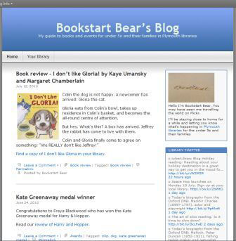 screenshot (29KB) : Figure 7 : Plymouth Library children's blog – Bookstart Bear Blog