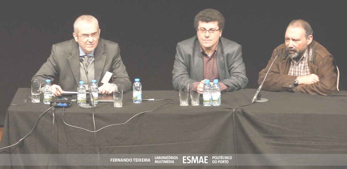 Figure 2: Panel: From left to right: Paolo Nesi (ECLAP coordinator, Firenze University), Carlos Ramos (Vice President of the Porto's Polytechnic Institute), Francisco Beja (President of ESMAE - Superior School of Music and Performing Arts - Porto)