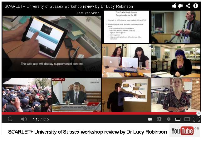 Figure 4: SCARLET+ University of Sussex workshop review by Dr Lucy Robinson. © Mimas, University of Manchester, video on YouTube.