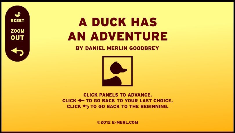 Figure 1: Daniel Goodbrey's game comic ‘A Duck Has an Adventure’